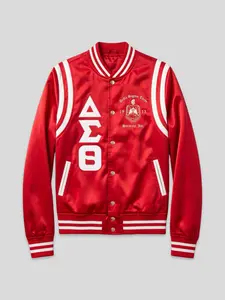 Delta Sigma Theta Stripped Satin Jacket Delta Sigma Theta Stripped Satin Jacket
