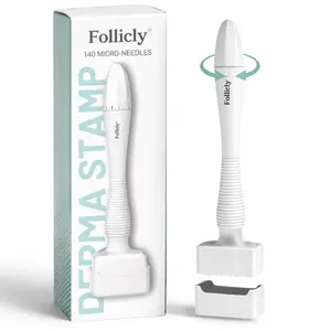 Follicly™ Derma Stamp - 140 Adjustable Titanium Microneedles
