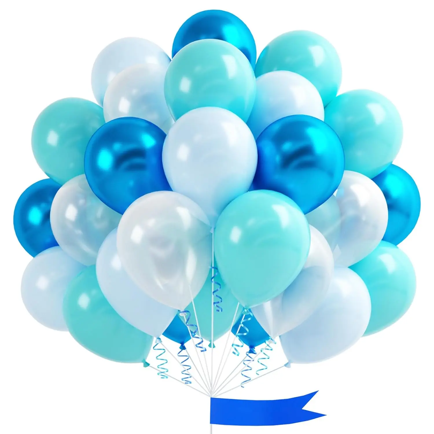 60Pcs Teal Blue Clear Balloon Garland Kit for Kids Birthday Baby Shower Party Decor