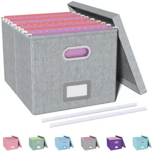File Organizer, File Box, File Cabinet for Letter File Folder Storage, Hanging File Organizer for Office/Decor/Home, Document Organizer, 1 Pack, Gray