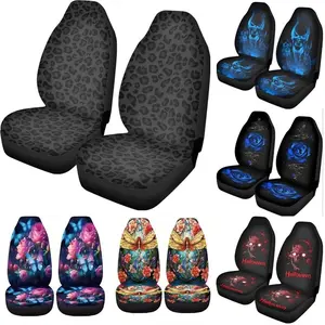 2pcs Leopard Printed Car Seat Covers, Universal Fit for Front Seats, Automotive Bucket Seat Cushion Pad, No Padding, Ca Prop 65 Compliant, Car Seat Protectors
