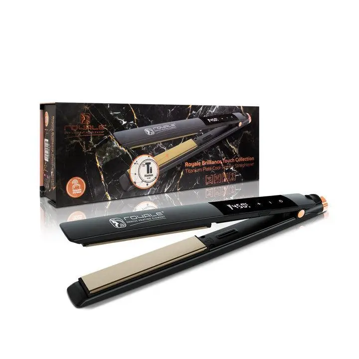Royal Beauty Royale Brilliance Touch Collection Lightweight Adjustable Smooth Titanium Plate Cool-Tip Hair Straightener, Single Item Straightening Personal Care Appliance, Adjust Temp.
