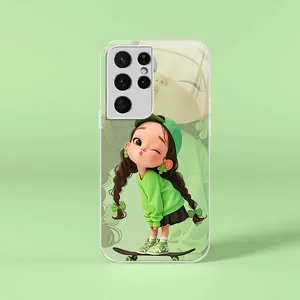 Super cool skateboard girl for【Galaxy S21 Ultra 5g】trendy high quality mobile phone case --975