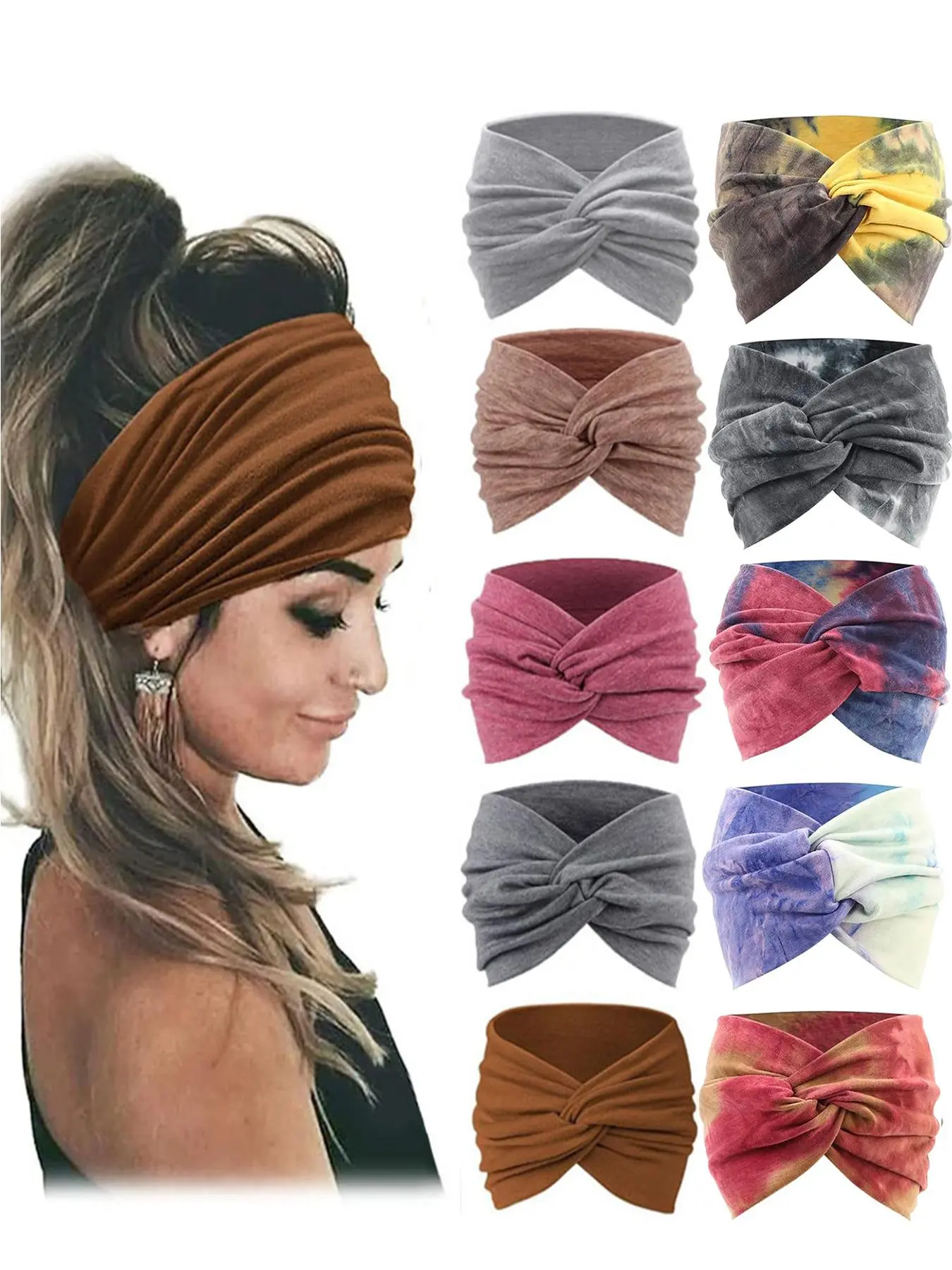 Solid Color Hair Band, Boho Style for Women & Girls, Minimalist Headwear Suitable for Thick Hair, Fashion Hair Accessories for Party, Daily Clothing Decor, Headbands Women, Headband Set, Hairbands