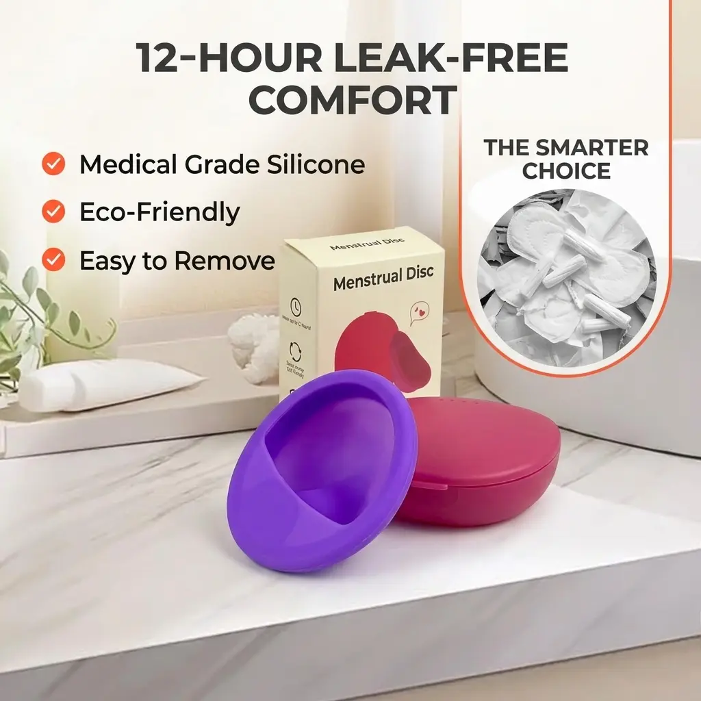 Reusable Menstrual Disc With Travel Case - Soft & Comfortable, Leakproof Menstrual Cup Alternative