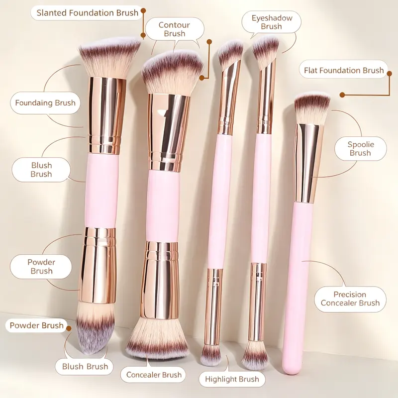 Beginner-Friendly Double-Ended Makeup Brushes Set, High-Quality Soft Synthetic Fibers, Easy Foundation Blush Eyeshadow Blending for Effortless Application on Dates & Parties, Date & Party