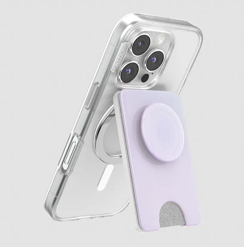 popsockets Opalescent White  MagSafe Kick-Out PopWallet+ & Stand