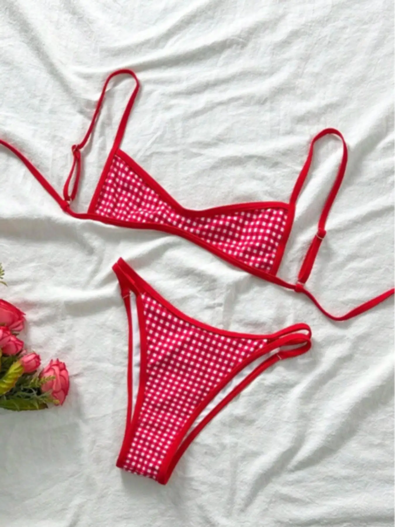 Women's Polka Dot Print Bikini Set, Casual Fashion Chic Swimsuit Set for Beach Holiday Vacation, Ladies Summer Clothes, Spaghetti Strap Bikini