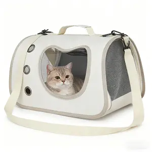 Nylon Pet Backpack, Large Capacity Foldable Travel Bag, Animal Carrier, Zipper Closure, Easy Access for Cats and Dogs, 7.5kg/5kg Weight Capacity