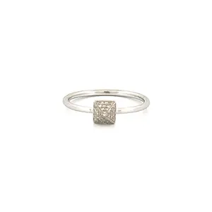 14K Gold Pavé Pyramid Diamond Band