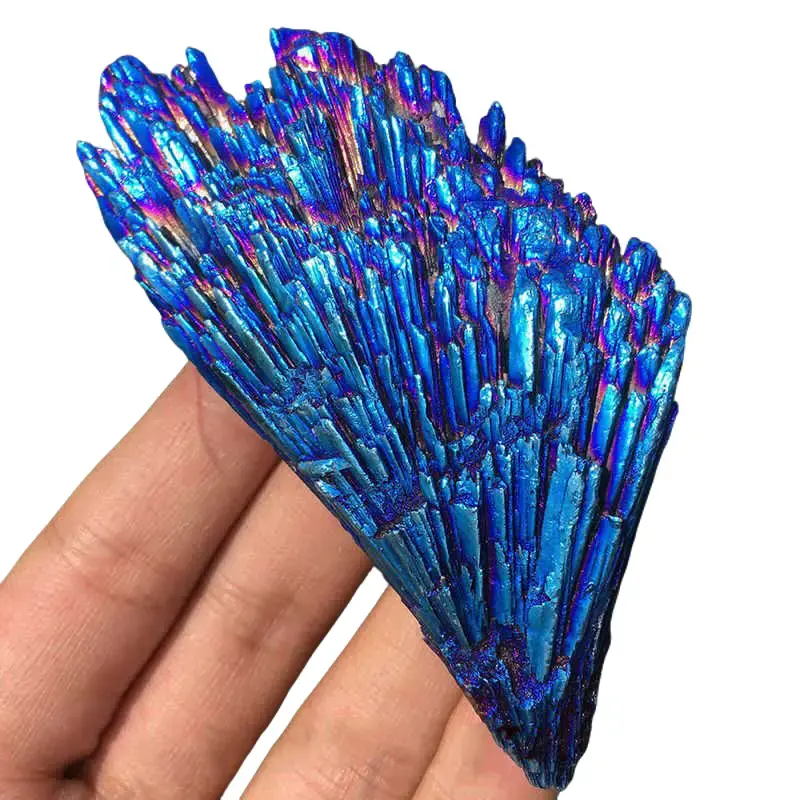 Natural Raw Peacock Kyanite Crystal Cluster - 1 Piece, 50-70g, 5-7cm Colorful Specimen for Reiki Healing, Home Ornament, Single Unisex Natural Crystal Decoration with Calming Effect, Ornamental, Clustered, Around 5-7Cm