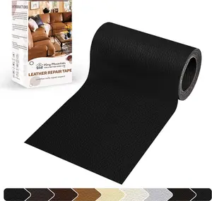Leather Repair Patch,4 x 63 Inches self Adhesive Leather Repair Tape for Damaged Leather Furniture, Sofa Seating,Car Seats, Leather Goods(Black)