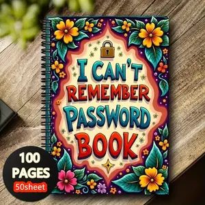 Fun Spiral Password Notebook, Internet and Computer Login Journal, Record Websites, Usernames, Passwords, Home or Office Password Protector