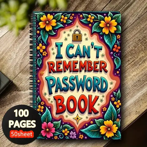 Fun Spiral Password Notebook, Internet and Computer Login Journal, Record Websites, Usernames, Passwords, Home or Office Password Protector, Password Protection, Spiral Notebooks