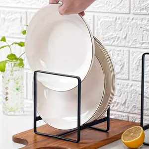 1pc, Home Plate Holder, Vertical Cupboard Organizer, Dish Organizer for Kitchen Counter, Small Cutting Board and Pot Lid Holder, Kitchen Accessories