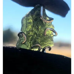 6.3g and 7.3g Moldavite Pendant in Sterling Silver