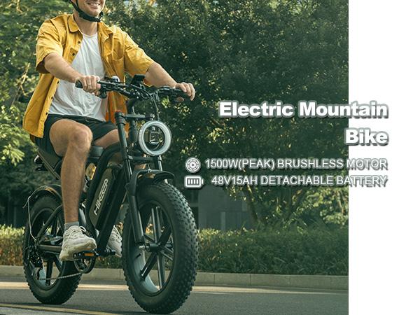 HiKeep K6-G  Electric Bike for Adults - 16/20 Inch Fat Tire Ebike, 750W/Peak 1500W Motor Ebike, 48V15.6AH Detachable Battery, 4 Riding Modes Electric Dirt Bike