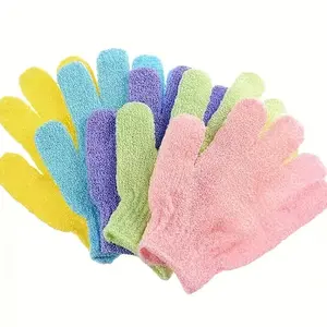 Random Color Exfoliating Massage Glove, 1 Count Body Scrub For Dead Skin Remove, Household Shower Loofah Mitt For Men Women, Valentine's Day Gift for Men, Bathroom Accessories, Exfoliant Scrubber Glove