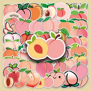 Cartoon Peach Pattern Sticker, 100pcs/set Repeatable Creative Graffiti Fruit Sticker, DIY Decorative Sticker for Scrapbooking & Journal Making