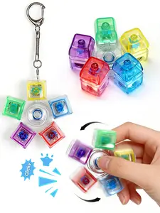 Glowing Keyboard Fidget Spinner Keychain, Portable EDC Clicker Toy with Smooth Spin & ASMR Satisfying Clicks, Stress & ADHD Anxiety Relief Sensory Toy, Perfect Gift for Adults & Teens
