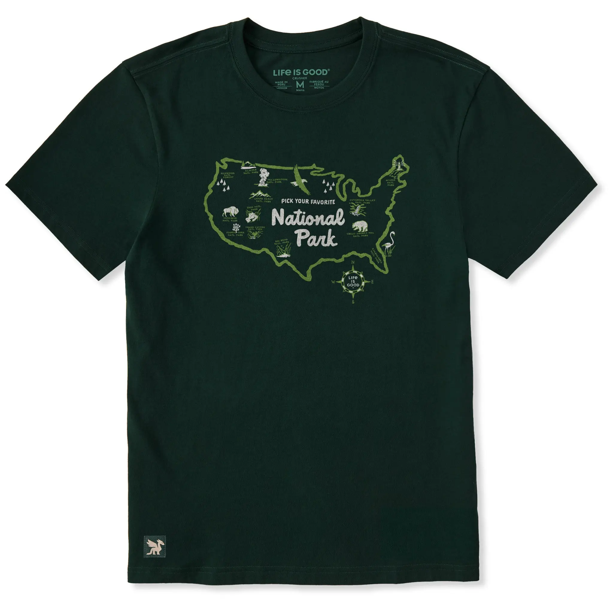 Men's Pick Your Favorite National Park Map Short Sleeve Crusher Tee