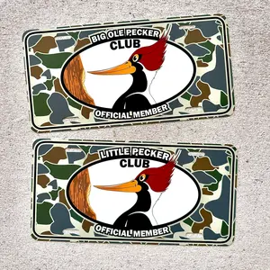 Woodpecker Club Aluminum License Plate Old School Camo and Solid Colors