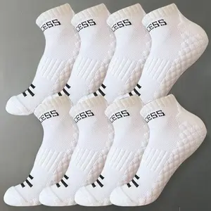 Unisex Ankle Socks Terry Cushioned Moisture-Wicking Low Cut Athletic Socks Anti-Blister Comfort 4 Pairs-For Training Running Basketball & Daily Use, Good Present for Friends And Family