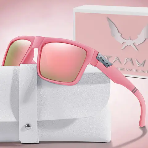 Fashion Polarized Glasses, Classic Square Frame, Polarized Lenses, Includes Case and Gift Box, Ideal for Active Outdoor Sports Gear, Driving, Fishing, Cycling, Biking Sunglasses, Cycling Eyewear