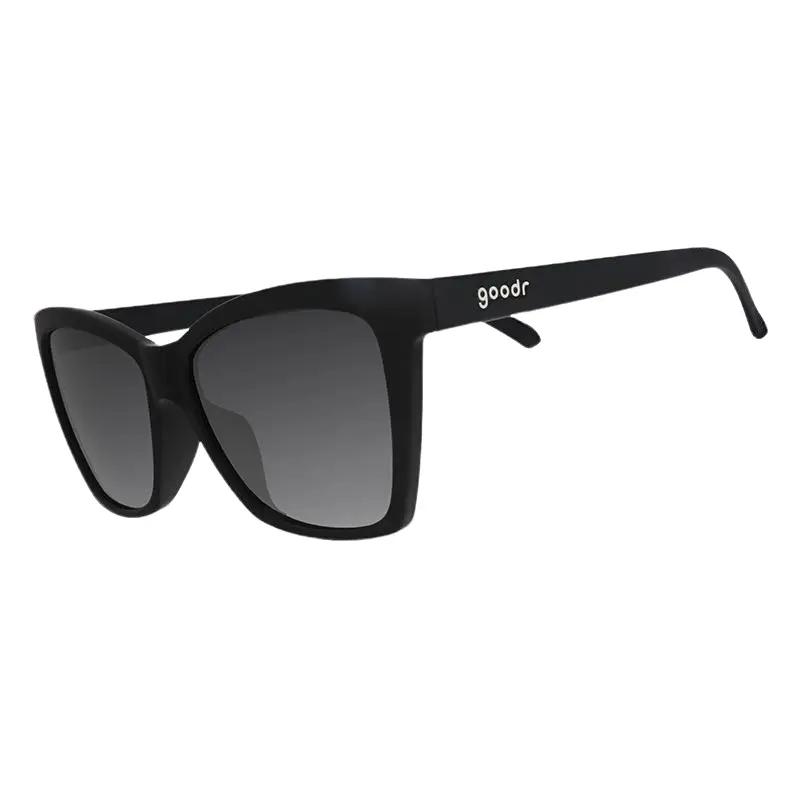goodr New Wave Renegade Medium Size (Pop G) Solid Black Frame with Black Lens, UV400, No Slip No Bounce No Tangle