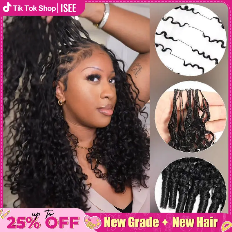【Price Dropped】ISEE HAIR Human Hair Crochet Hair Extensions – Miracle Knots Pre-Separated Crochet Braids, Knotless Boho Braids, Mermaid Braids, Goddess Braids, Burmese Curly, Kinky Curly, Water Wave#SoHoChic #TikTokShopBackToSchool
