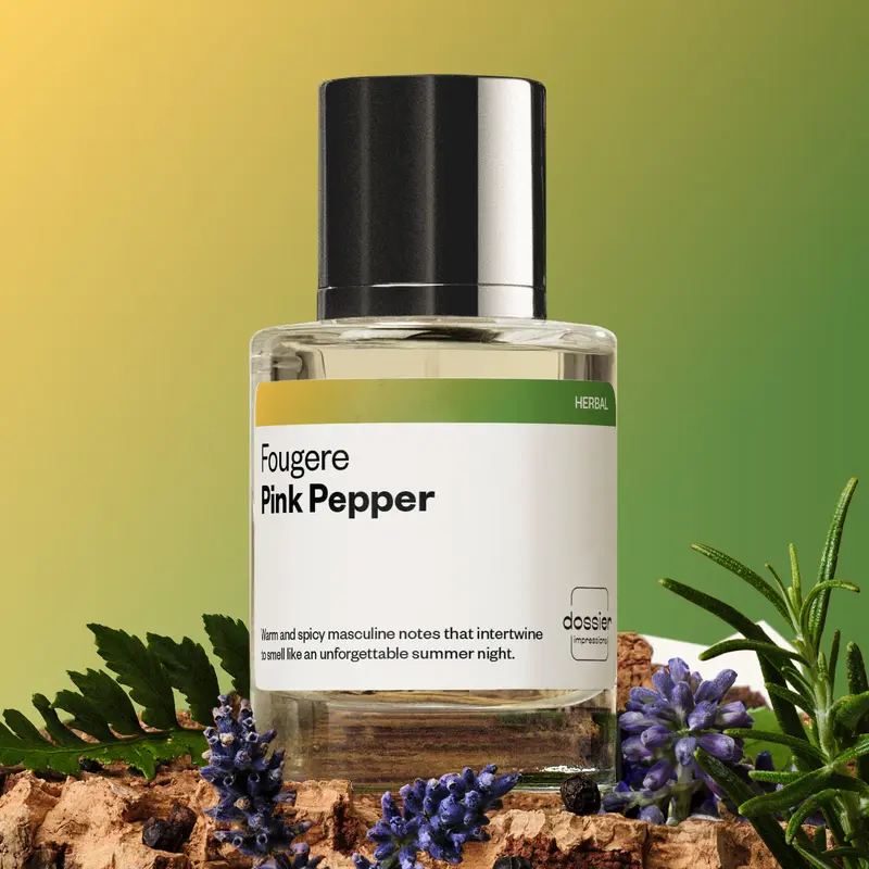 Fougere Pink Pepper, Dossier, Men Perfume, Eau de Parfum, 50ml, Pink Pepper, Lemn, Neroli, Orange Blossom, Lavender, Amber, Patchouli, Cedarwood