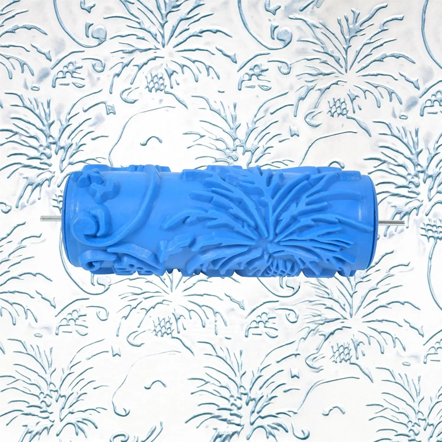 5-in Texture Rubber Painting Roller, Single-Color DIY Patterned Tool for Home Wall Decoration (040Y)