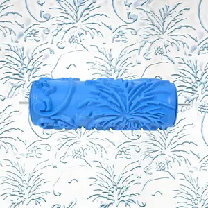 5'' Inch Texture Rubber Roller Single Color DIY Patterned Paint Roller Decorative Used for Home Wall Decoration(040Y)