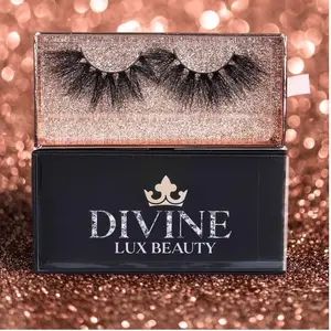 Divine Lux l Ultimate Goddess l Vegan Faux -Mink Lashes - 25mm l Vegan & Cruelty-Free | Reusable Up to 25x l Style HG008 l Luxurious Black l
