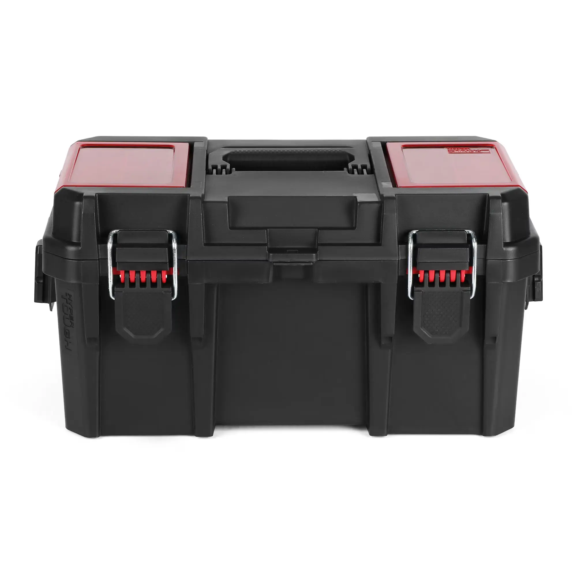 16 Inch Heavy Duty Resin Toolbox with Small Parts Organizer, Foldable Handle and Reinforced Padlock Tabs