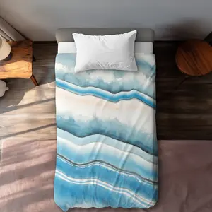 360 Stand Decorative Duvet Cover Set - Twin Extra Long Size, Textured Geode Print, Abstract Look, Microfiber Face, Easy Care, Stylish Bedroom Bedding Linen, Bedroom Bedding Set, Microfiber Bed Set