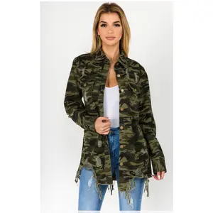 Distressed Camo Shacket