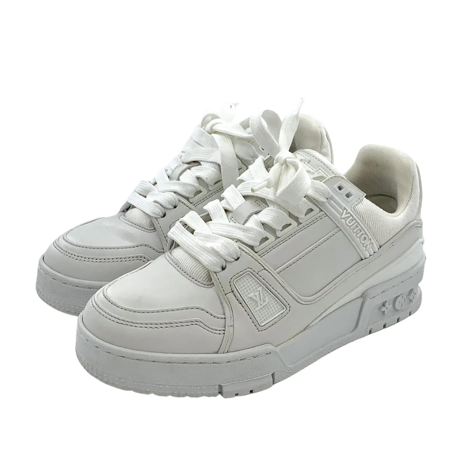RDLT-Louis Vuitton 35 Size Trainer White Lace‑Up Casual Flat Sneakers-H39169