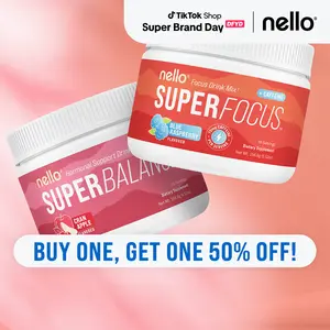 Nello Superbalance + Superfocus Tub Bundle: Hormonal + Nootropic Support Drink Mix: 2 Tubs (30 Servings Each)
