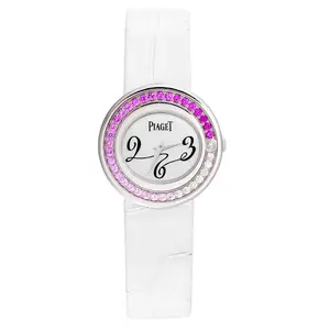 Piaget Possession 29mm 18K White Gold Pink Sapphire & Diamond Bezel Quartz G0A33086 WHT031875