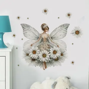 Cute Winged Little Angel Girl Pattern Wall Sticker, Wall Decal, Removable Wall Art for Kindergarten, Bedroom, Game Room, Decorative, Sticker Decoration