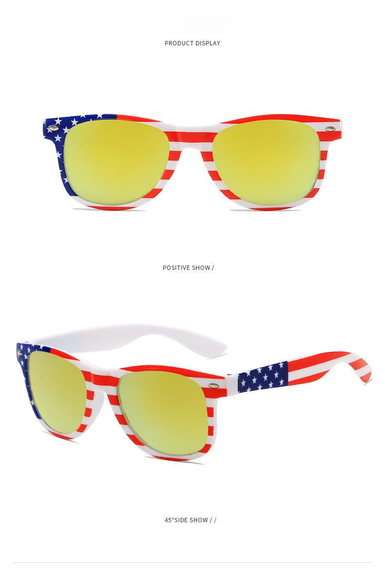 Patriotic USA Star Striped Sunglasses for 4th of July, Red White Blue Square Frame Shades, UV Protection Lightweight Eyewear, Festive Accessory for Independence Day BBQ Parade Beach Holiday Celebration outdoorfun