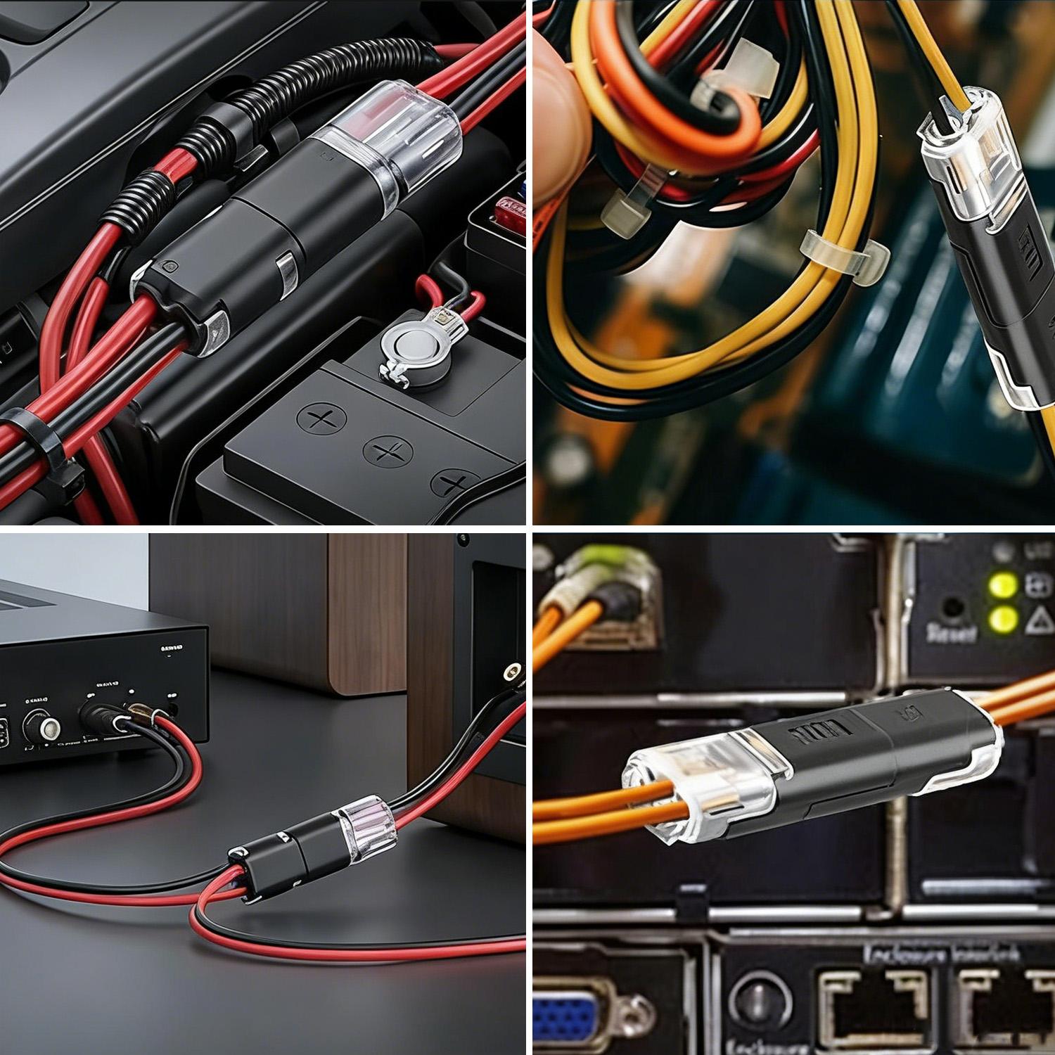 Double-Wire Plug-in Connector, Pluggable 2 Pin 2 Way Led Strip Lights Connectors Low Voltage Wire Connector with Locking Buckle, Fast Connect Plugs Led Connectors for Strip Lights