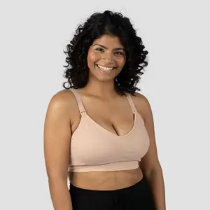 kindred by Kindred Bravely Women's Pumping + Nursing Hands Free Bra - Beige L: Racerback, Light Support, Removable Padding