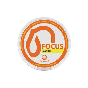Mango - Focus+ Pouches - 320mg of Brain Boosting Ingredients - 16 Pouches Per Puck - Caffeine and Nootropic Blend - Energy and Focus Support