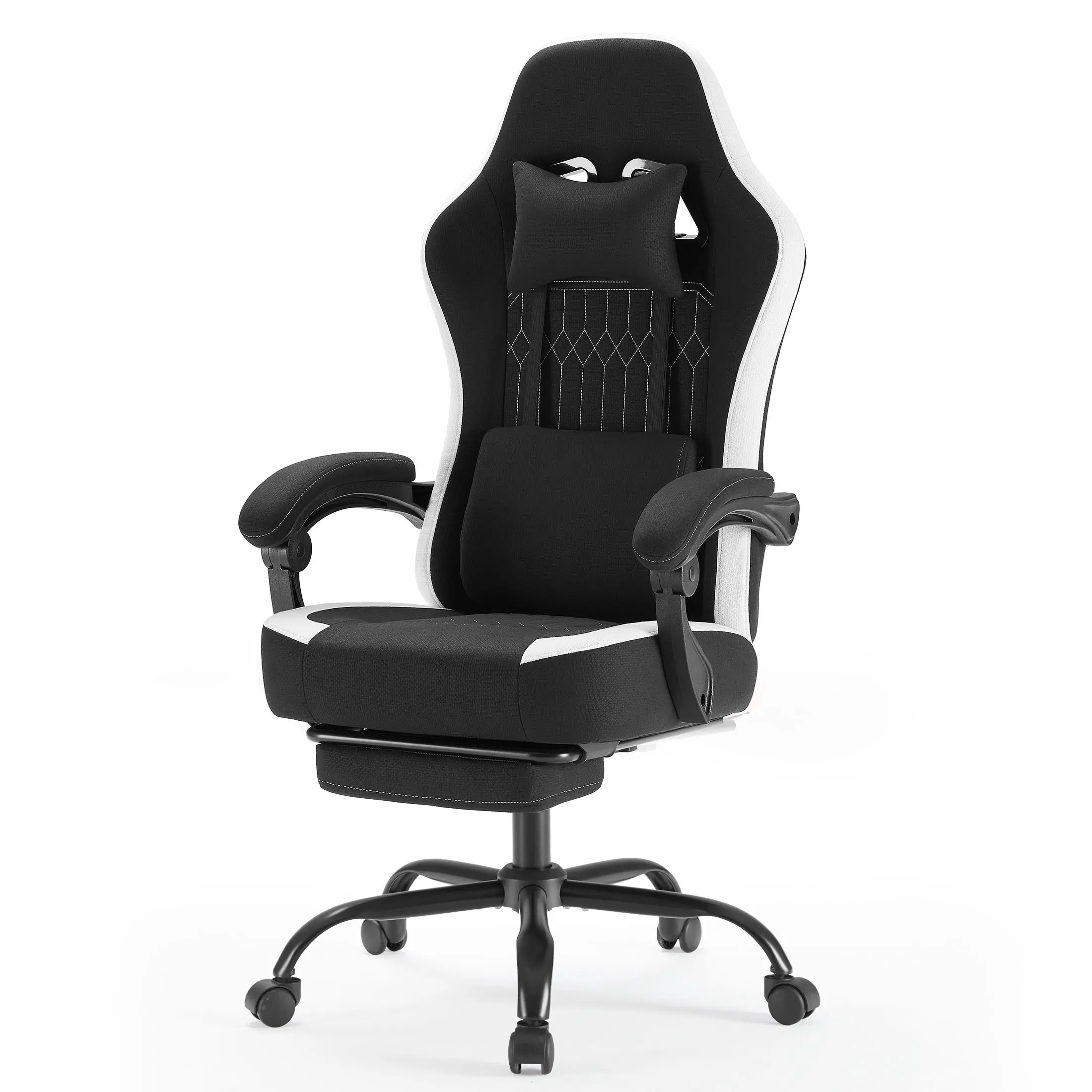 Height-Adjustable Gaming Chair With Footrest, 360° Swivel Seat,300 lbs Load Capacity ,  Headrest For Office Or Gaming Use