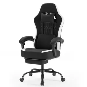Height-Adjustable Gaming Chair With Footrest, 360° Swivel Seat,300 lbs Load Capacity ,  Headrest For Office Or Gaming Use