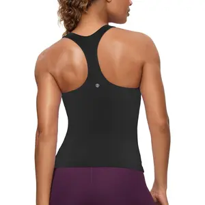 Workout Tank Tops for Women Built in Shelf Bras Padded - Racerback Athletic Spandex Camisole