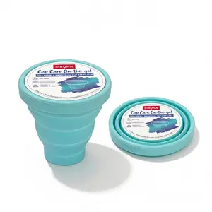 Sirona Menstrual Cups Container Foldable Sterilizing Silicone - 1 Unit | Microwave Friendly | Foldable Menstrual Cup Sterilizer | BPA Free and Non-Toxic | for Camping, Public Restrooms