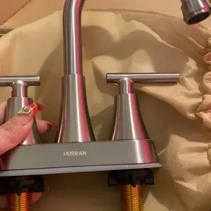 Hurran 4-Inch Bathroom Faucet features a 2-handle centerset design made of durable, lead-free stainless steel. Resists Fingerprints Rvs pop-up drain black Installation